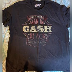 Johnny Cash Man in Black tee shirt EUC Black XL